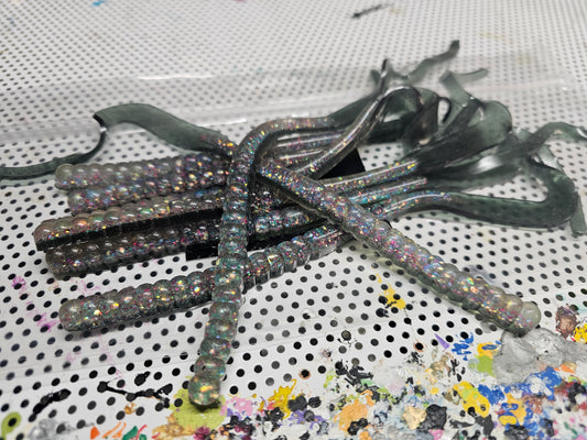 Open Pour Ribbon Worm 10"-"PARTY SHAD"