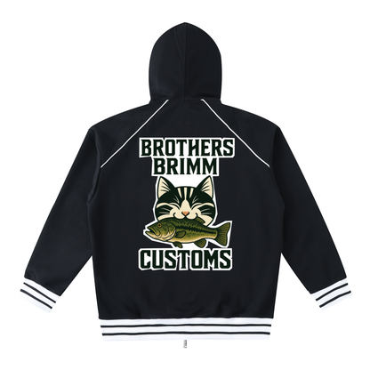 Striped Trim Zip-Up Hoodie