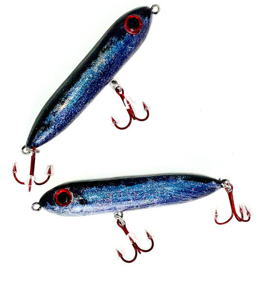 4in WALKING TOPWATER-‘’Chernobyl blue” (glowing)