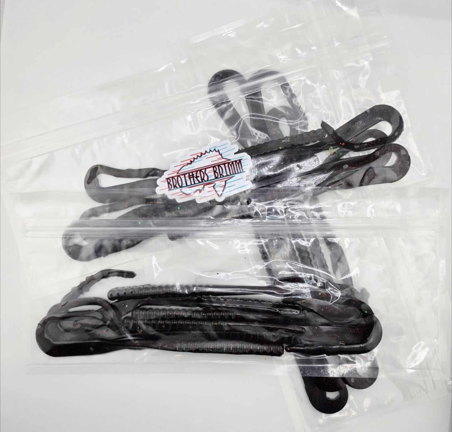10 in worms- Black/red flake