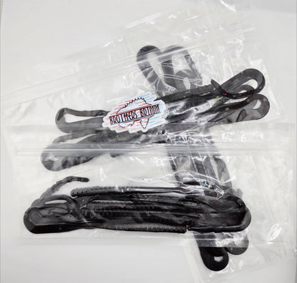 10 in worms- Black/red flake
