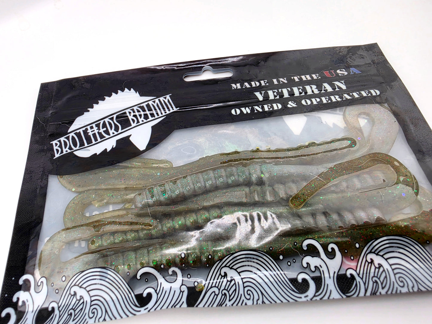 6 in ribbon tail worm- Green pump/ blue gill